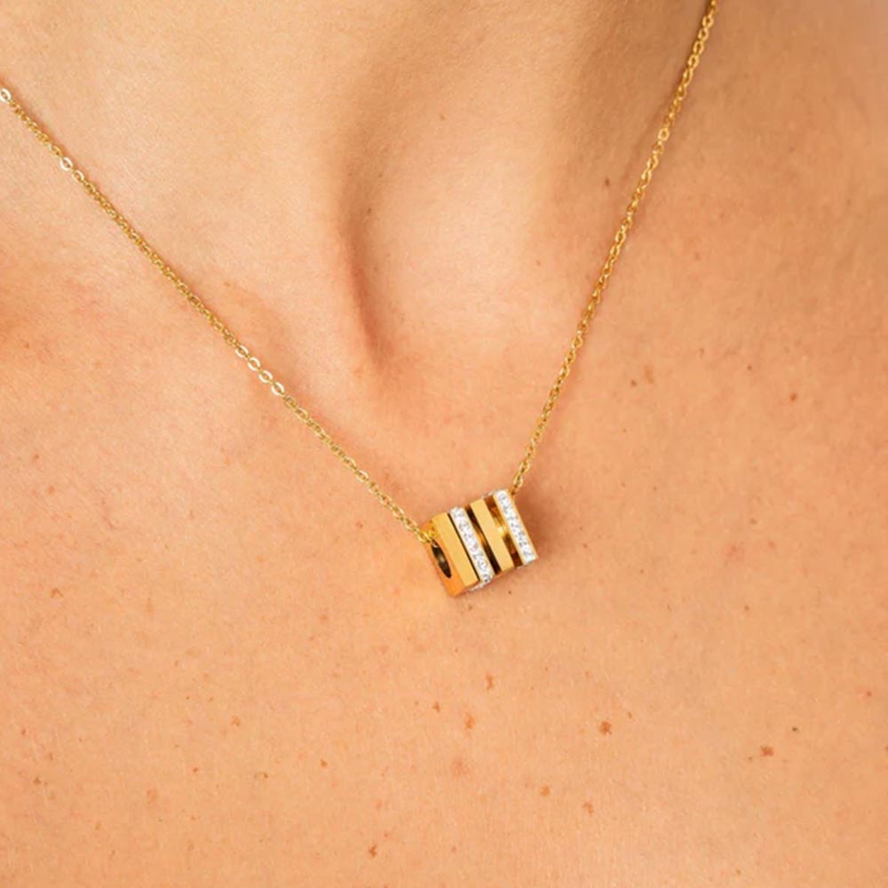 Colar Cubo Shine Banhado em Ouro 18k VZ228