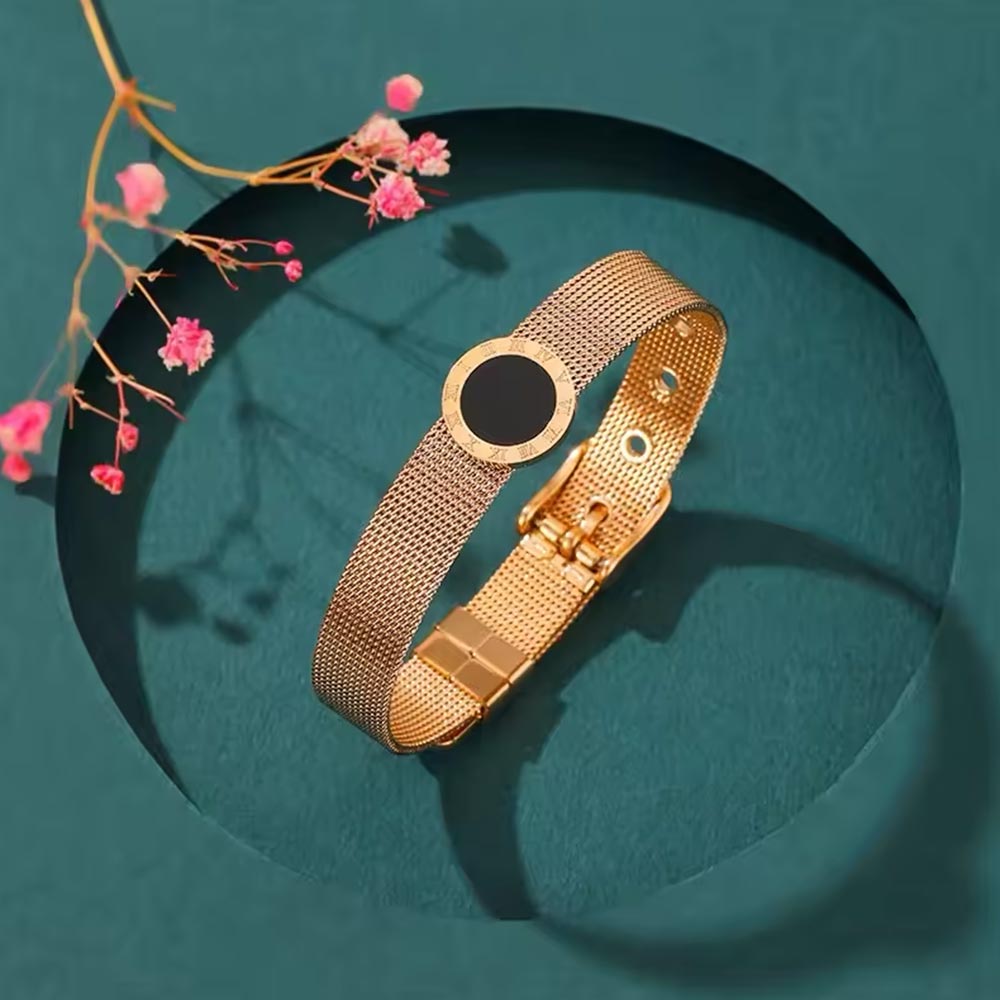 Bracelete Romano Clássico em Ouro 18k VZ222