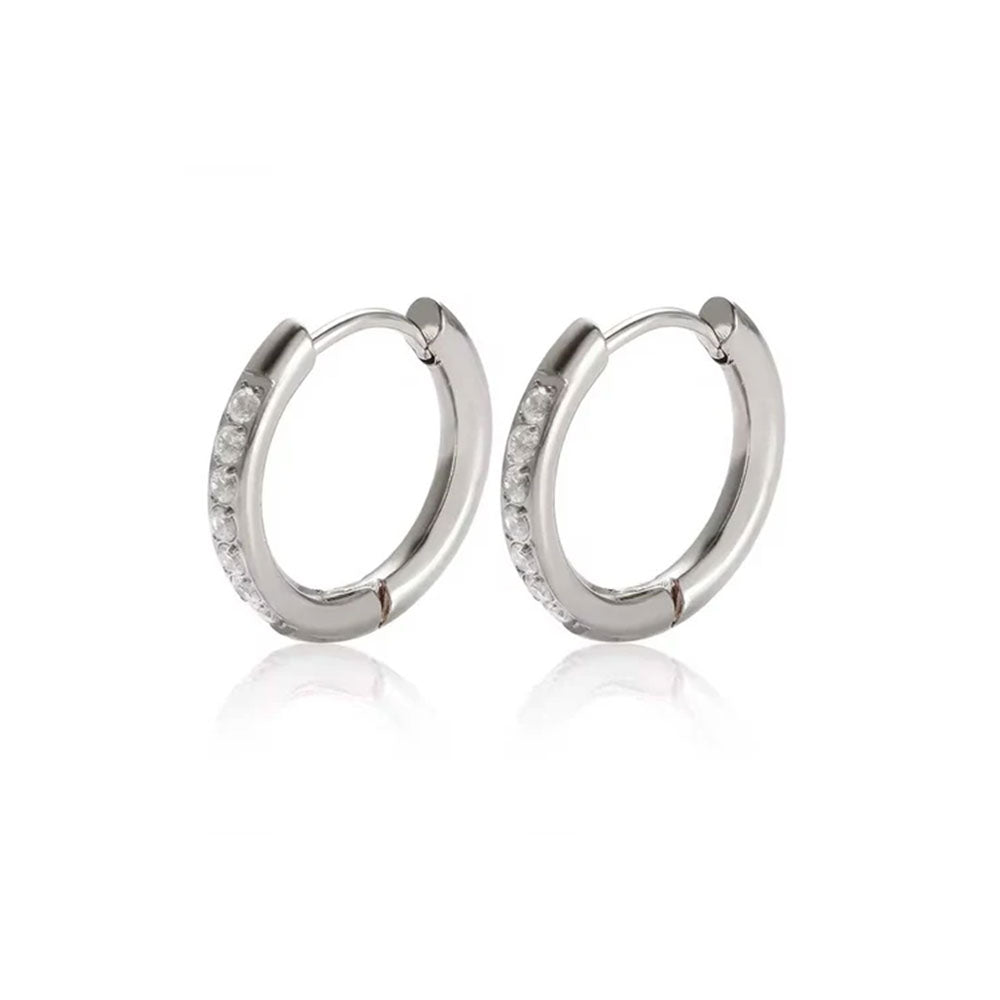 Brinco Argola Ponto de Luz Banhado em Ouro 18k VZ246