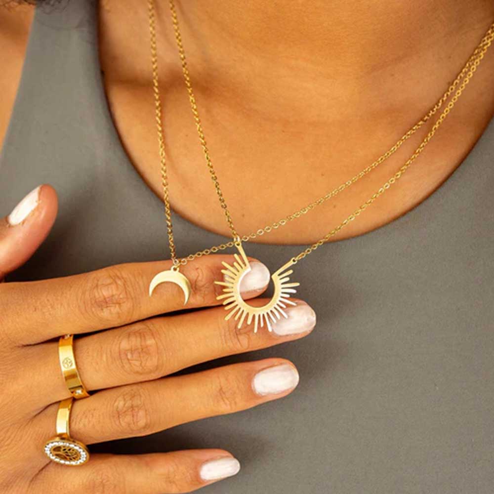 Colar Golden Sun Banhando em Ouro 18k VZ230
