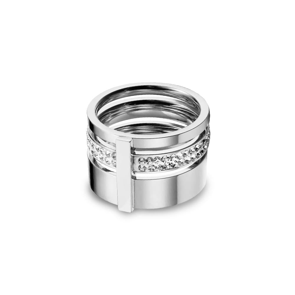 Anel Triplo Glow com Zircônia Banhado em Ouro 18k VZ171