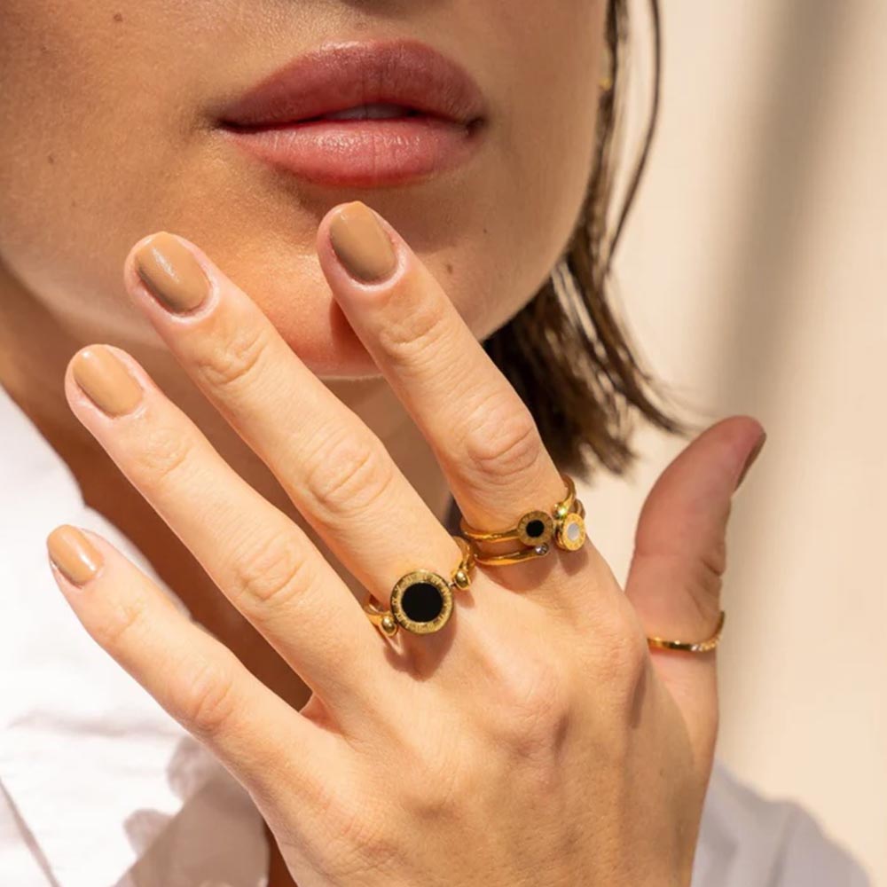 Anel Romano Siena Banhado em Ouro 18k VZ166