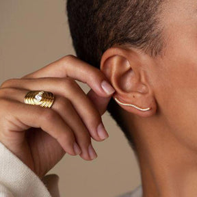 Anel Palata Singular com Zircônia Banhado em Ouro 18k VZ186