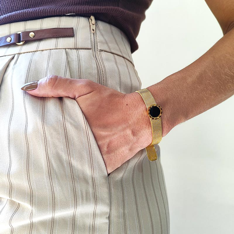 Bracelete Romano Clássico em Ouro 18k VZ222