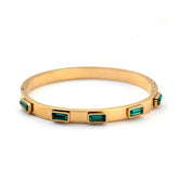 Bracelete Cristais Verde Banhado em Ouro 18k VZ223