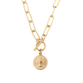 Colar com Pingente Classico Gold Coin VZ231