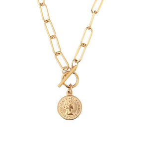 Colar com Pingente Classico Gold Coin VZ231
