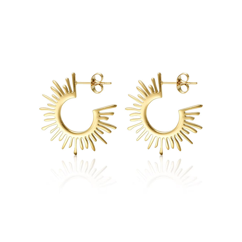 Brinco Golden Sun Banhando em Ouro 18k VZ234