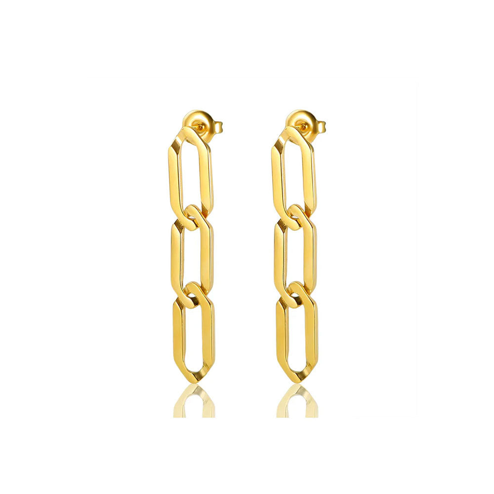 Brinco Elo Minimalista Banhado em Ouro 18k VZ238