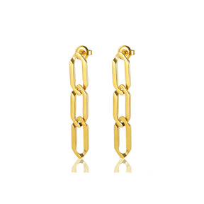 Brinco Elo Minimalista Banhado em Ouro 18k VZ238