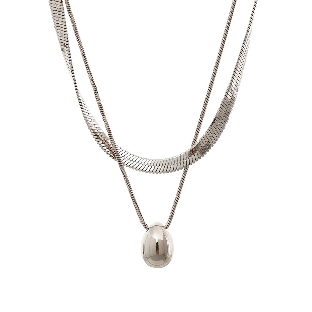 Colar Duplo com Pingente de Gota Banhado em Ouro 18k VZ196