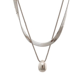 Colar Duplo com Pingente de Gota Banhado em Ouro 18k VZ196