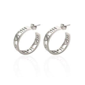 Brinco Argola Numeral Roman Banhado em Ouro 18k VZ245