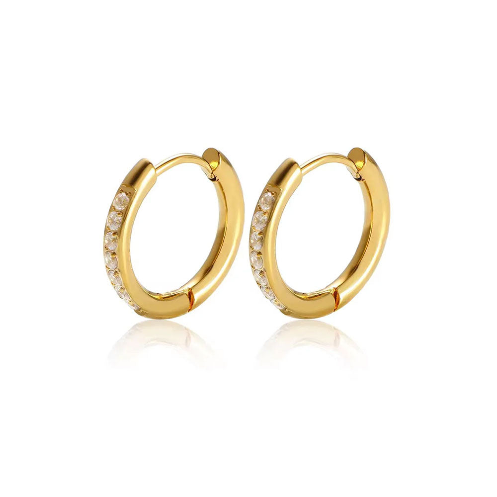 Brinco Argola Ponto de Luz Banhado em Ouro 18k VZ246