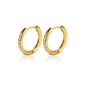 Brinco Argola Ponto de Luz Banhado em Ouro 18k VZ246