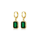 Brinco Cristal Verde Banhado em Ouro 18k VZ249
