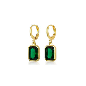 Brinco Cristal Verde Banhado em Ouro 18k VZ249