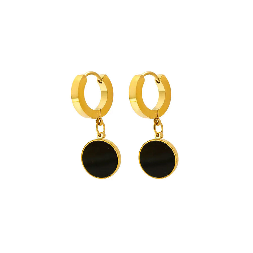 Brinco Pedra Noturna Banhado em Ouro 18k VZ250