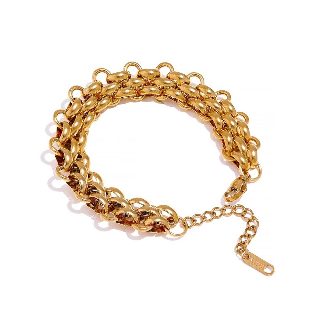 Pulseira Tripla Camada Banhado em Ouro 18k VZ150
