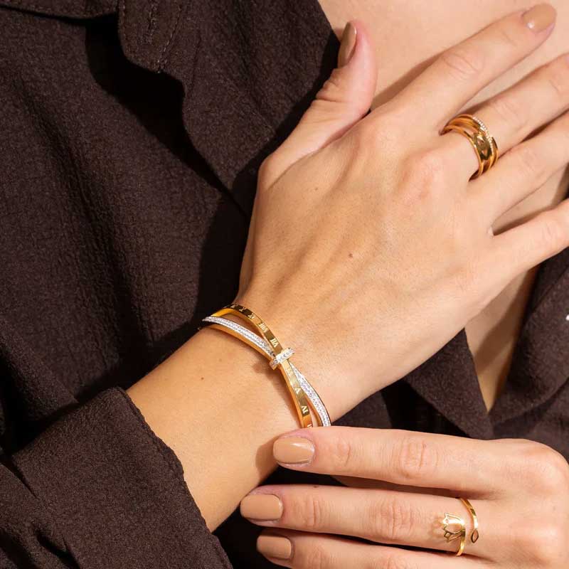 Bracelete Romano Banhado em Ouro 18k VZ180