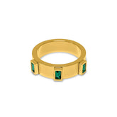 Anel Cristais Verde Banhado em Ouro 18k VZ224