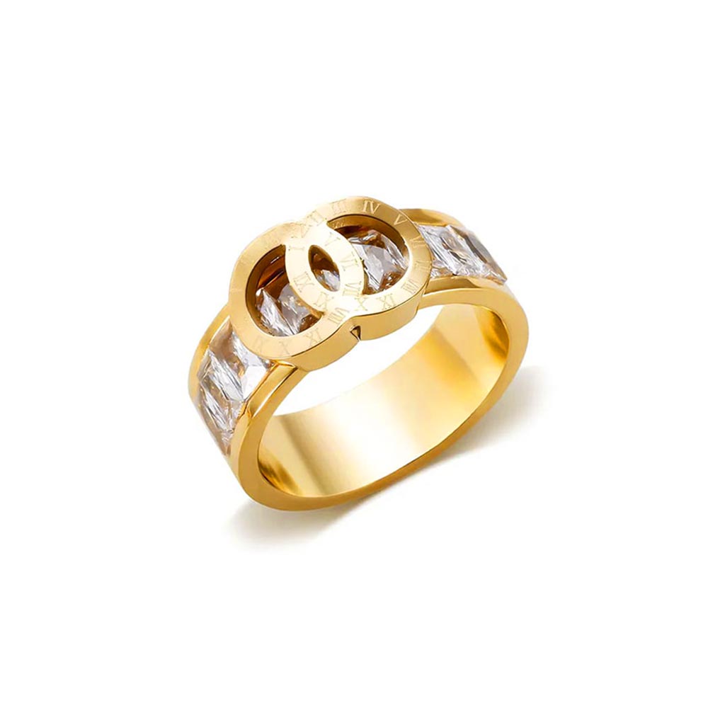 Anel Imperial Zircônia Banhado em Ouro 18k VZ232