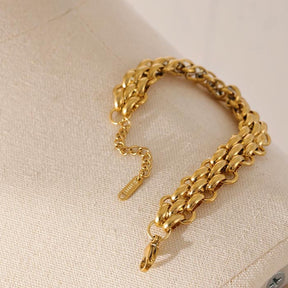 Pulseira Tripla Camada Banhado em Ouro 18k VZ150