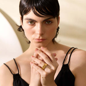 Anel Elos Minimalista Banhado em Ouro 18k VZ163