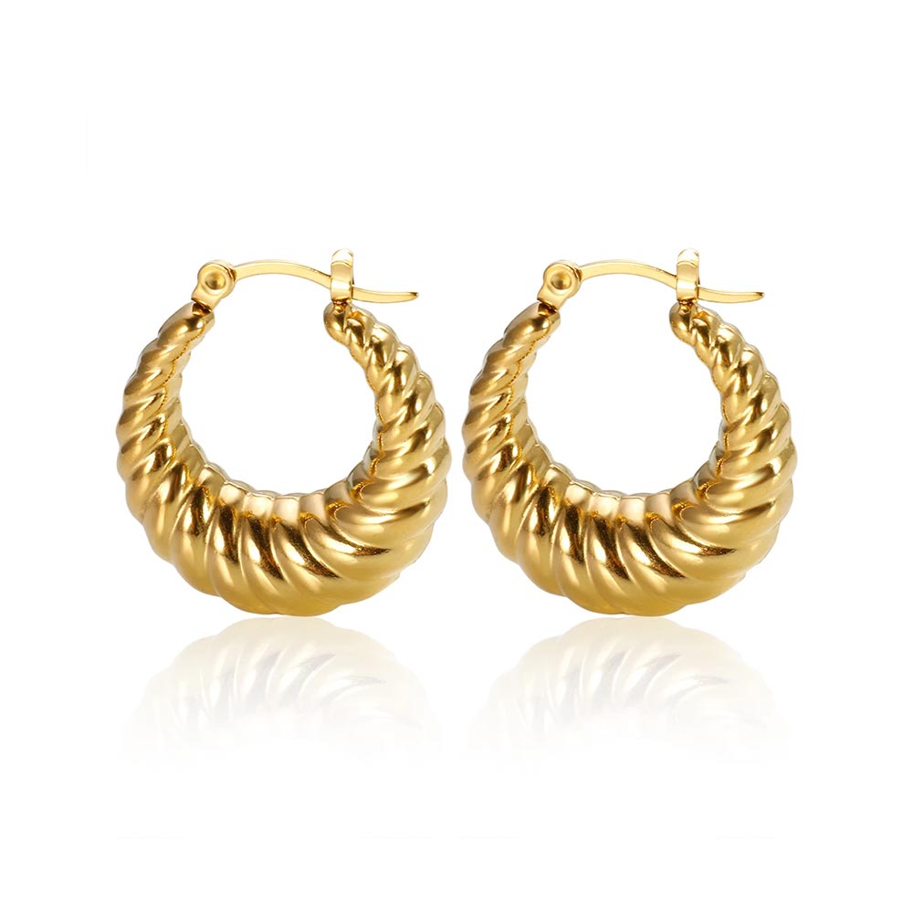 Brinco Argola Croissant Banhado em Ouro 18k VZ240