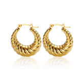 Brinco Argola Croissant Banhado em Ouro 18k VZ240