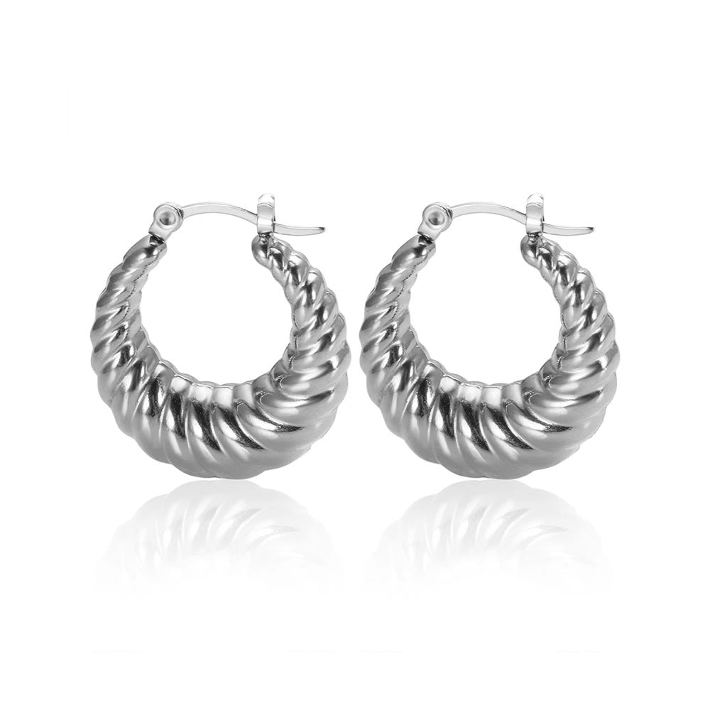 Brinco Argola Croissant Banhado em Ouro 18k VZ240