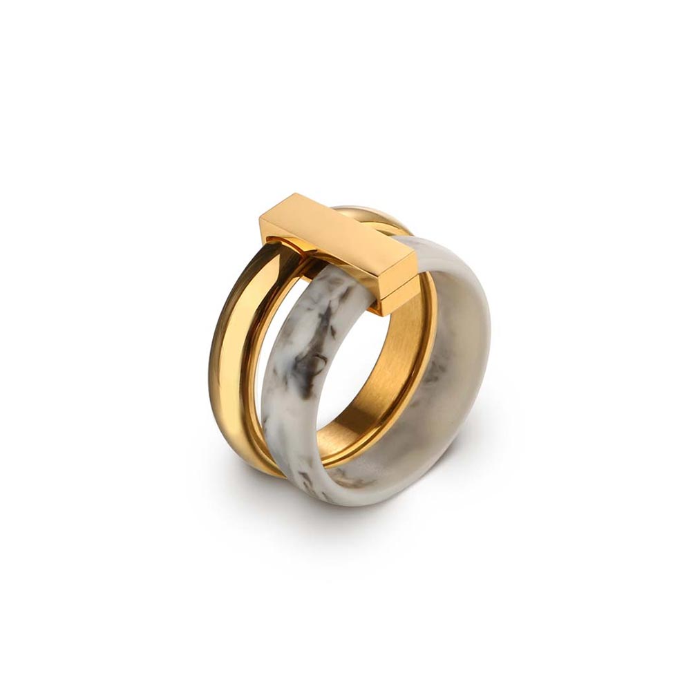 Anel Luxe Camadas Banhado em Ouro 18k VZ169