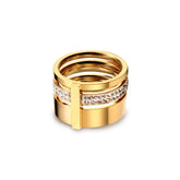 Anel Triplo Glow com Zircônia Banhado em Ouro 18k VZ171