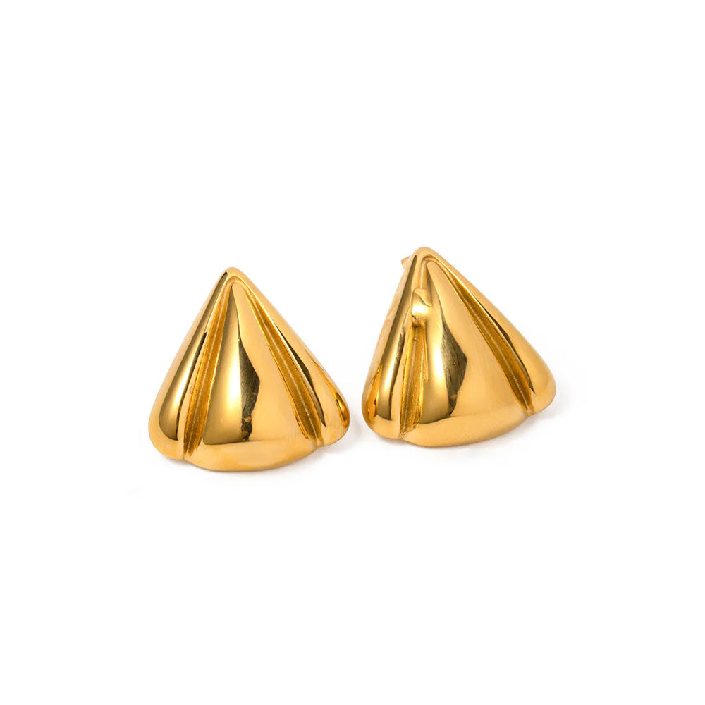Brinco Triângulo Geométrico Banhado em Ouro 18k VZ178